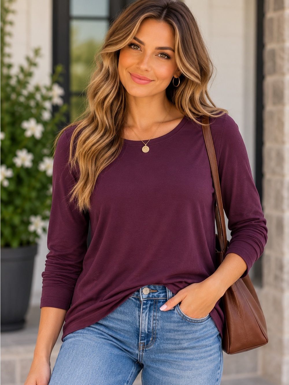 by Chico's 100% Cotton Essential Long Sleeve Top - Size 2 (Large)